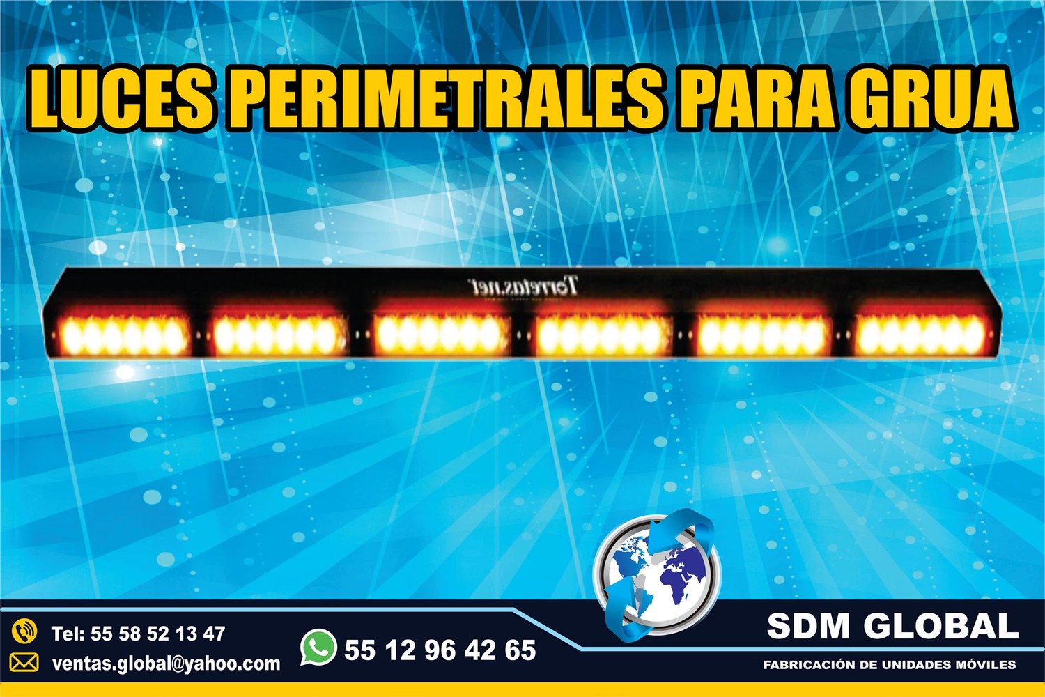 Torreta Leds color ambar auxiliar para compactadores recolectores de basura<br>