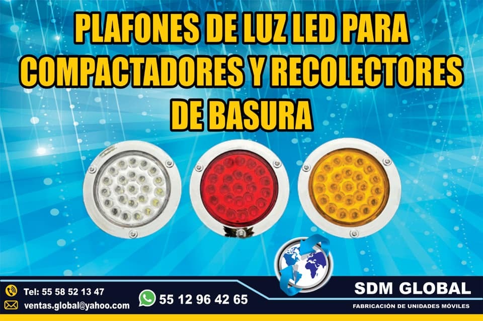 Plafones Led para compactadores recolectores de basura<br>