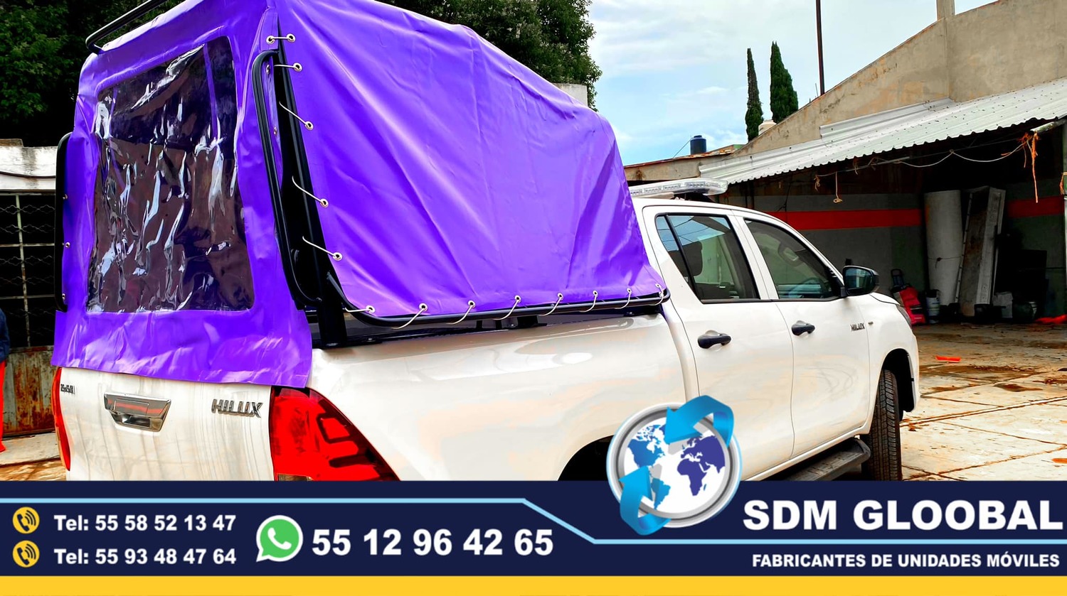 Fabricacion y venta de lona para roll bar de patrullas pick up 