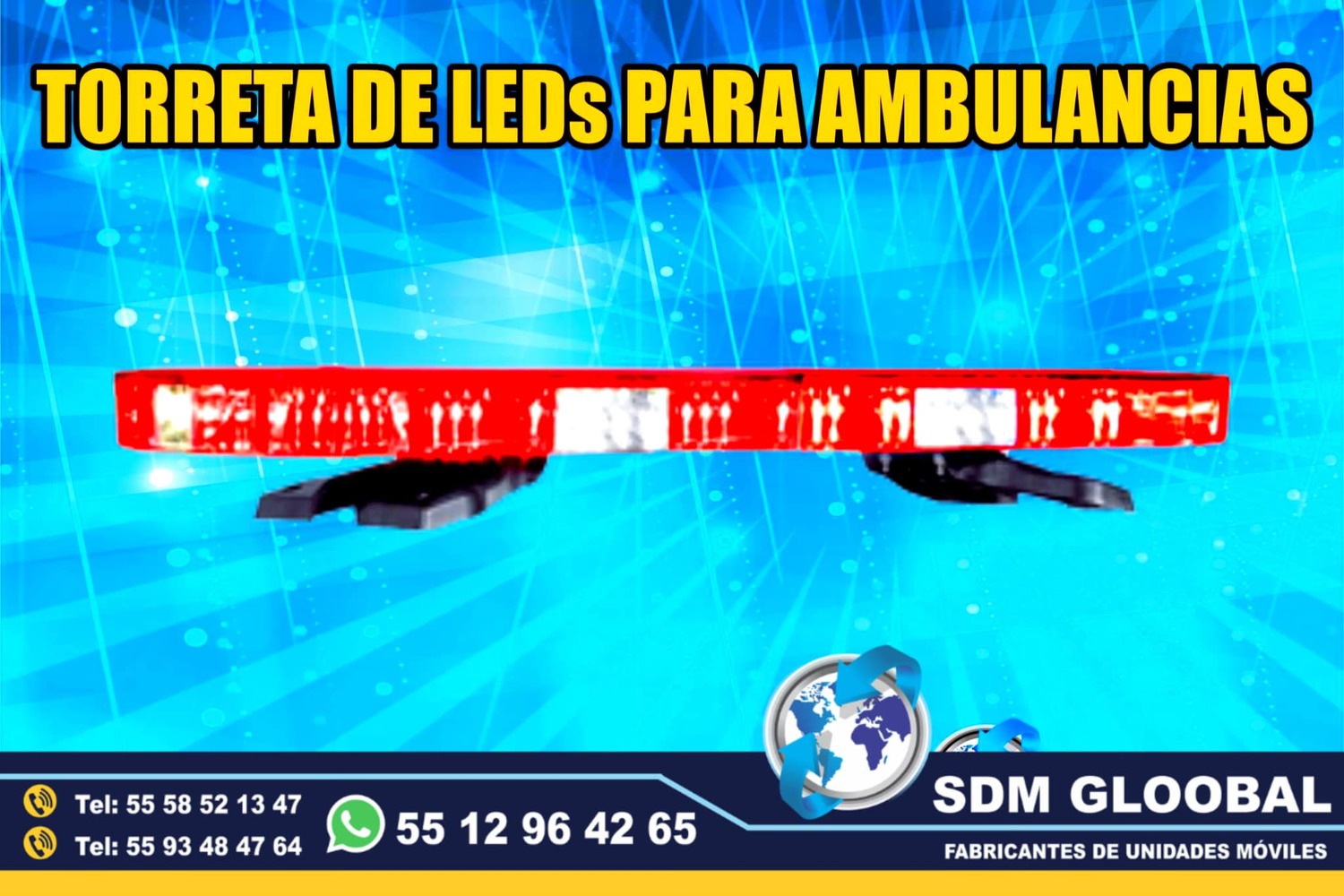 Venta de Torreta de Leds para patrullas color rojo 