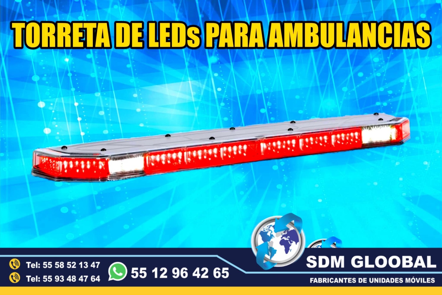 Venta de Torreta de Leds para patrullas color rojo