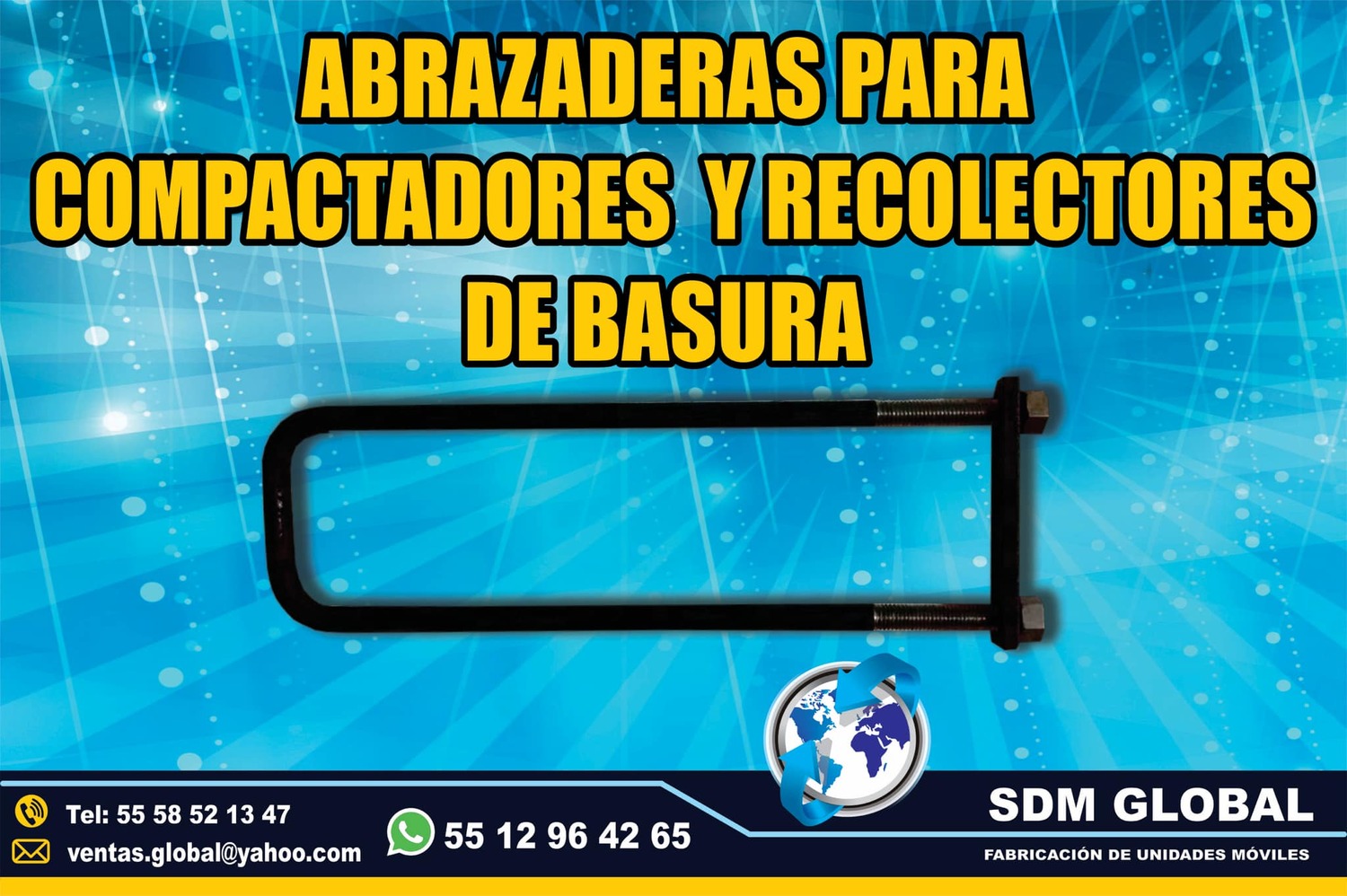 Abrazaderas para compactadores recolectores de basura<br>