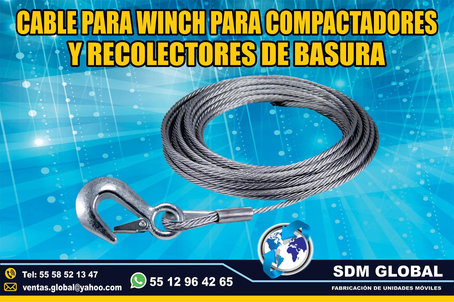 Venta de Chicote o malacate para Rampas Hidrahulicas<br>