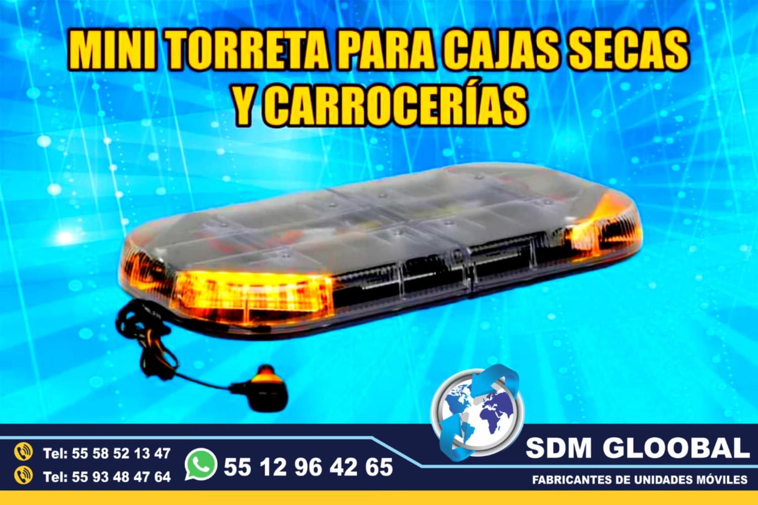 Venta de MINITorreta de Leds para patrullas color ambar 