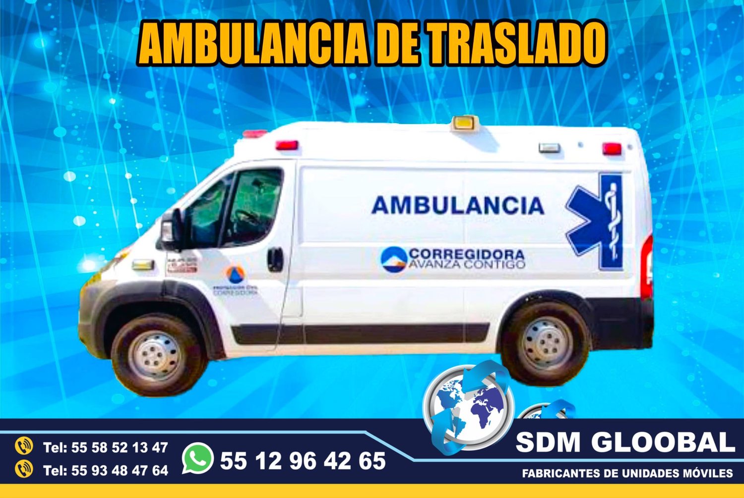 Venta de Ambulancias de Traslado de Tipo 1 y Tipo 2 en Mexico.  